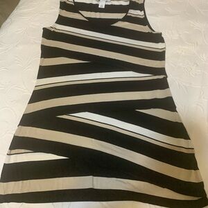 Striped Black and Cream Tank Top